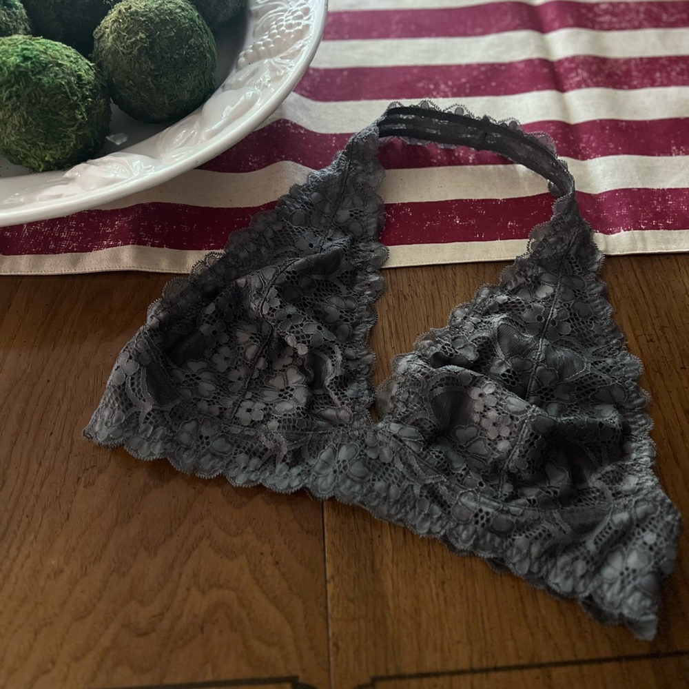 Free People Charcoal Lace Bralette